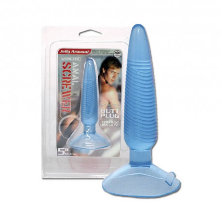 BUTT PLUG ANAL SCREWER. JELLY 5" PLUG IN BLUE COLOUR